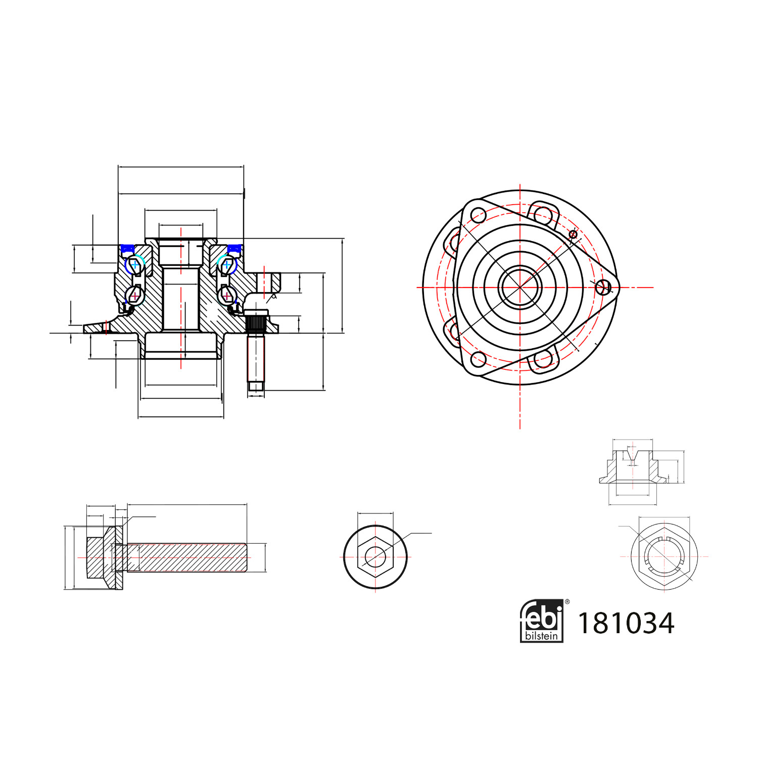 Febi 181034 Wheel Bearing Kit With Wheel Hub ABS Sensor Ring And febi-181034-wheel-bearing-kit-with-wheel-hub-abs-sensor-ring-and