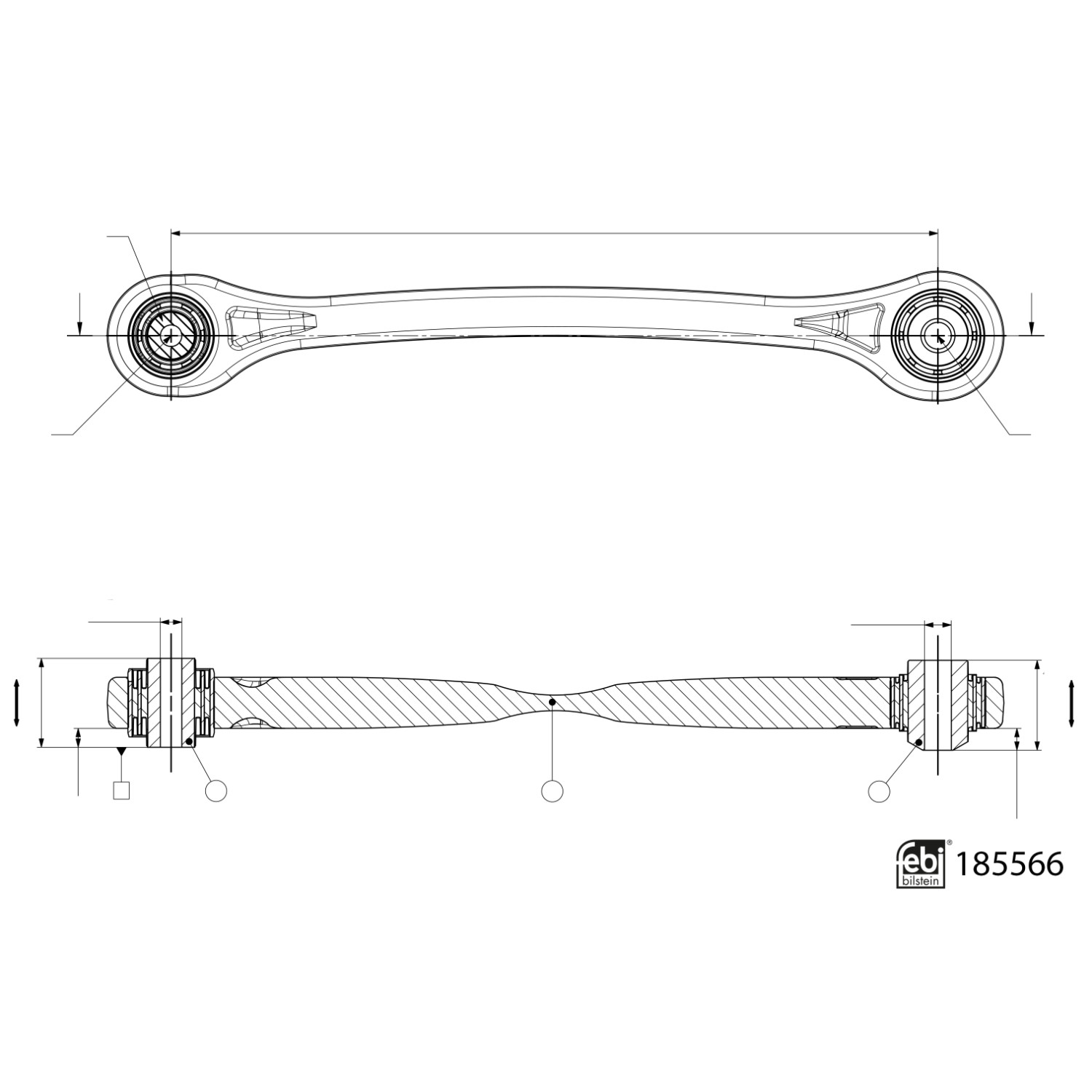 Febi 185566 control arm with bushes bilstein group partsfinder